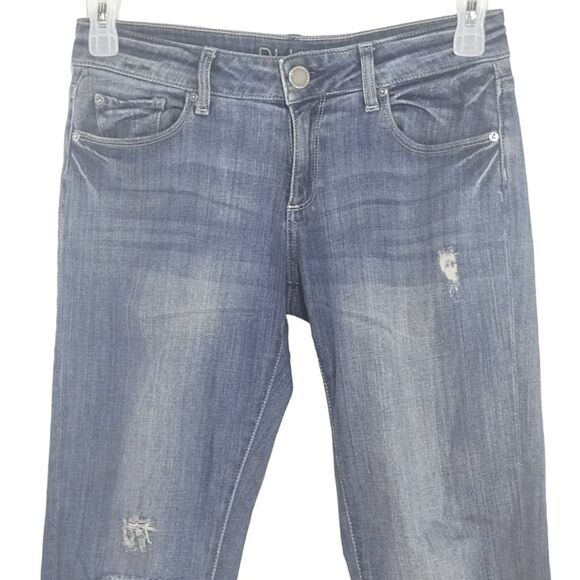 DL1961 Riley Boyfriend Fury Distressed Ripped Straight Jeans Sz 24 Blue - Picture 3 of 9